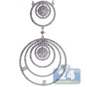 18K White Gold 3.10 ct Diamond Layered Circle Pendant Necklace