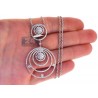 Womens Diamond Layered Circle Pendant Necklace 18K White Gold