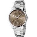 Gucci G-Timeless Brown Diamante Steel Bracelet Watch YA126317