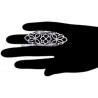 18K White Gold 3.30 ct Diamond Womens Long Floral Ring