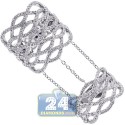 18K White Gold 1.00 ct Diamond Womens Braid Double Ring