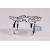 18K White Gold 1.00 ct Diamond Womens Double Ring