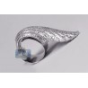 Womens Diamond Angel Wing Long Ring 18K White Gold 1.26 ct
