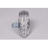 Womens Diamond Angel Wing Long Ring 18K White Gold 1.26 ct