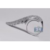 Womens Diamond Angel Wing Long Ring 18K White Gold 1.26 ct