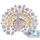 14K Two Tone Gold 1.17 ct Diamond Peafowl Womens Pendant