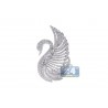 Womens Diamond Swan Bird Pendant 14K White Gold 1.92ct