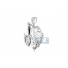 Womens Diamond Butterfly Fish Pendant 14K Three Tone Gold 2.55ct
