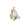 Womens Diamond Butterfly Fish Pendant 14K Yellow Gold 2.55ct