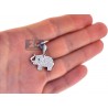 Womens Diamond Baby Elephant Pendant 14K White Gold 0.96ct 