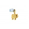 Womens Diamond Baby Elephant Pendant 14K Yellow Gold 0.96ct