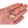 Womens Diamond Baby Elephant Pendant 14K Yellow Gold 0.96ct