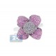 14K White Gold 1.30 ct Diamond Pink Sapphire Flower Ring