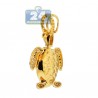 Womens Diamond Sea Turtle Animal Pendant 14K Yellow Gold 0.87ct