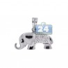 Womens Diamond Elephant Animal Pendant 14K White Gold 0.30ct