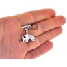 Womens Diamond Elephant Animal Pendant 14K White Gold 0.30ct