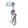 Womens Diamond Mermaid Human Fish Pendant 14K White Gold 0.66ct