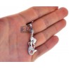 Womens Diamond Mermaid Human Fish Pendant 14K White Gold 0.66ct