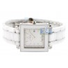 F622140DDC Fendi White Ceramic Square Diamond Dial Watch 32mm