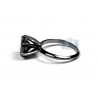14K Gold 3.02 ct Black Diamond Solitaire Womens Engagement Ring