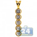 18K Yellow Gold 0.11 ct Diamond Womens Illusion Dangle Pendant