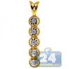 Womens Diamond Illusion Dangle Pendant 18K Yellow Gold .11ct