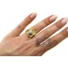 14K Yellow Gold 1.38 ct Diamond Yellow Sapphire Womens Flower Ring