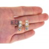 Womens Diamond Illusion Huggie Earrings 18K Yellow Gold 0.34 ct