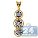 18K Yellow Gold 0.19 ct Diamond Illusion Halo Drop Pendant