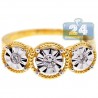 18K Two Tone Gold 0.18 ct Diamond Womens Illusion Ring