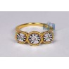 18K Two Tone Gold 0.18 ct Diamond Womens Illusion Ring