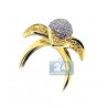 14K Yellow Gold 1.38 ct Diamond Yellow Sapphire Womens Flower Ring