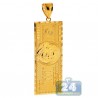 Solid 10K Yellow Gold One Hundred Dollars Bill Mens Pendant