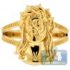 10K Yellow Gold Jesus Christ Head Womens Ring