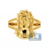 10K Yellow Gold Jesus Christ Head Womens Ring