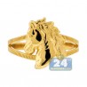 10K Yellow Gold Horse Head Womens Ring