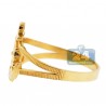10K Yellow Gold Anchor & Wheel Womens Ring