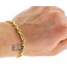 Real 10K Yellow Gold Puff Oval Cable Mens Bracelet 5.5mm 8.75"