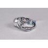 18K White Gold 1.03 ct Diamond 10 mm Pearl Knot Ring