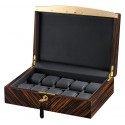 Volta Ebony Wood Black Leather 10 Watch Box 31-560930