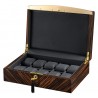 Volta Ebony Wood Black Leather 10 Watch Case 31-560930