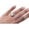 14K White Gold 5 ct Halo Diamond Pearl Womens Solitaire Ring