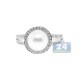 14K White Gold 5 ct Diamond Pearl Womens Solitaire Ring