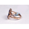 18K Rose Gold 4.31 ct Diamond Blue Sapphire Womens Ring