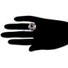 18K Rose Gold 4.31 ct Diamond Blue Sapphire Womens Ring