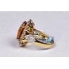 18K Yellow Gold 10.55 ct Diamond Fire Opal Womens Ring