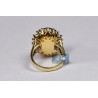 18K Yellow Gold 10.55 ct Diamond Fire Opal Womens Ring