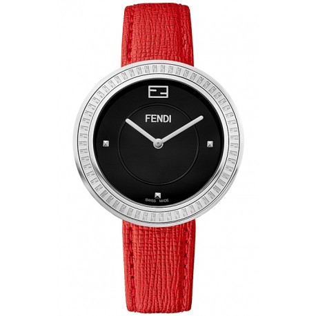 Fendi My Way Steel Red Leather 36 mm Watch F350031073