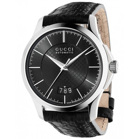 Gucci G-Timeless Swiss Automatic Leather Mens Watch YA126430