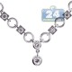 14K White Gold 1.58 ct Diamond Womens Drop Y Shape Necklace